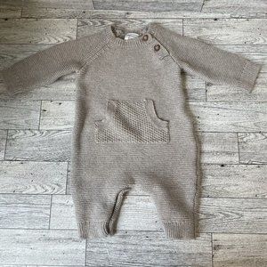 Just One You Neutral Esthetic Knit Sweater Romper Baby Size Newborn